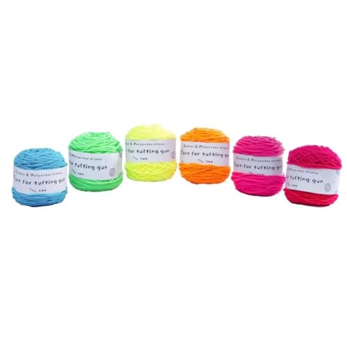 6 x 190 g Knäuel mit verschiedenen Tufting-Garnen, farbiges Poly- und Baumwollgarn, 8-fädiges Strickgarn für Tuftingpistole und Stanznadel, 5 mm Häkelnadel-Garn für Teppich/Pullover/Schal 6 x 190 g Knäuel mit verschiedenen Tufting-Garnen, farbiges Poly- und Baumwollgarn, 8-fädiges Strickgarn für Tuftingpistole und Stanznadel, 5 mm Häkelnadel-Garn für Teppich/Pullover/Schal von Generisch