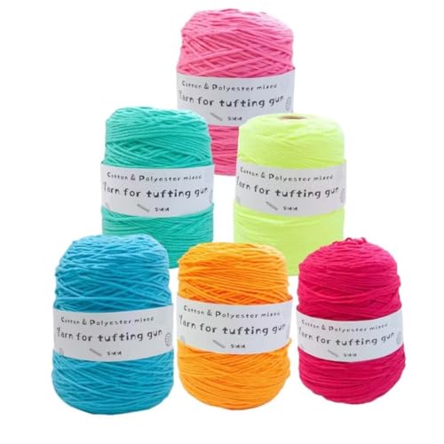 6 x 458 g Knäuel mit verschiedenen Tufting-Garnen, farbiges Poly- und Baumwollgarn, 8-fädiges Strickgarn für Tuftingpistole und Stanznadel, 5 mm Häkelnadel-Garn für Teppich/Pullover/Schal 6 x 458 g Knäuel mit verschiedenen Tufting-Garnen, farbiges Poly- und Baumwollgarn, 8-fädiges Strickgarn für Tuftingpistole und Stanznadel, 5 mm Häkelnadel-Garn für Teppich/Pullover/Schal von Generisch