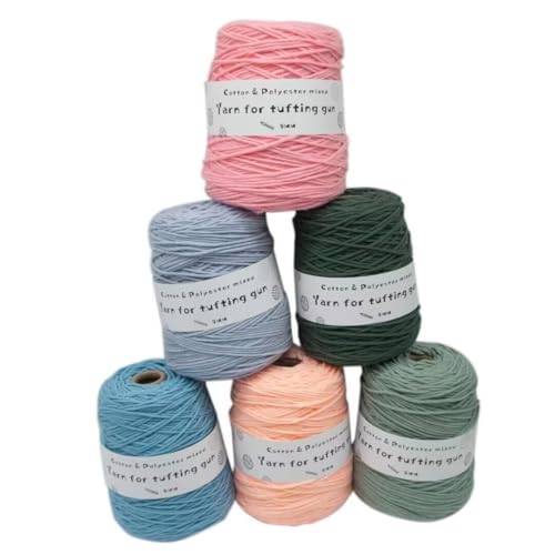 6 x 458 g Knäuel mit verschiedenen Tufting-Garnen, farbiges Poly- und Baumwollgarn, 8-fädiges Strickgarn für Tuftingpistole und Stanznadel, 5 mm Häkelnadel-Garn für Teppich/Pullover/Schal 6 x 458 g Knäuel mit verschiedenen Tufting-Garnen, farbiges Poly- und Baumwollgarn, 8-fädiges Strickgarn für Tuftingpistole und Stanznadel, 5 mm Häkelnadel-Garn für Teppich/Pullover/Schal von Generisch