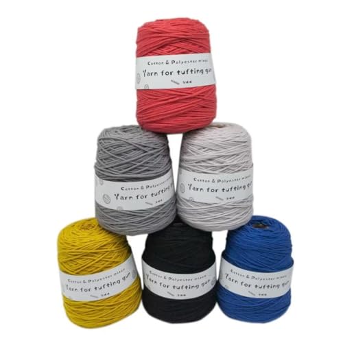 6 x 458 g Knäuel mit verschiedenen Tufting-Garnen, farbiges Poly- und Baumwollgarn, 8-fädiges Strickgarn für Tuftingpistole und Stanznadel, 5 mm Häkelnadel-Garn für Teppich/Pullover/Schal 6 x 458 g Knäuel mit verschiedenen Tufting-Garnen, farbiges Poly- und Baumwollgarn, 8-fädiges Strickgarn für Tuftingpistole und Stanznadel, 5 mm Häkelnadel-Garn für Teppich/Pullover/Schal von Generisch