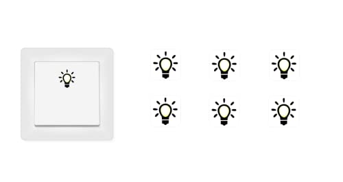 6 x Licht Symbol Aufkleber, Abziehbild (RT 103) (1,5 x 1,5 cm) von Generisch