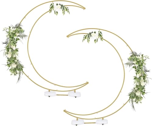 6.9FT Gold Moon Arch Wedding Backdrop - Curved Design with Rectangular Base for Birthdays & Events 6.9FT Gold Moon Arch Wedding Backdrop - Curved Design with Rectangular Base for Birthdays & Events von Generisch