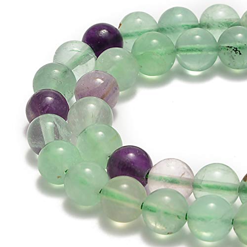 60 Stück 6 mm natürlicher Regenbogen-Fluorit-Edelstein, runde Abstandshalter, lose Perlen für Schmuckherstellung, 39,4 cm, 1 Strang von Generisch
