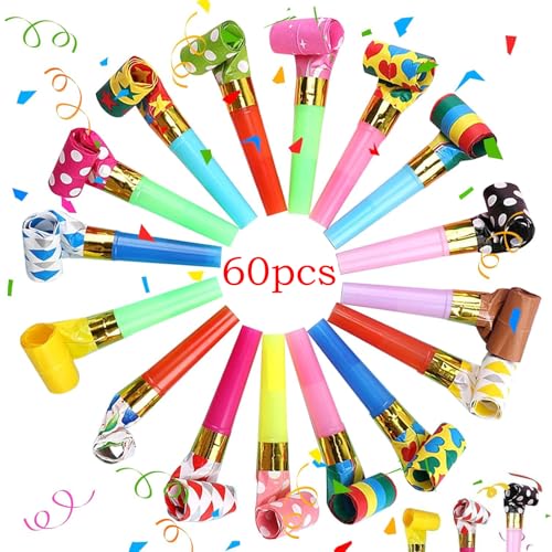 60 Stück Tröte, Kindergeburtstag Zubehör, Partyspass Scherzartikel, Lustige Spielzeuge Für Neujahr, Geburtstag, Weihnachten, Kinder Party 60 Stück Tröte, Kindergeburtstag Zubehör, Partyspass Scherzartikel, Lustige Spielzeuge Für Neujahr, Geburtstag, Weihnachten, Kinder Party von Generisch