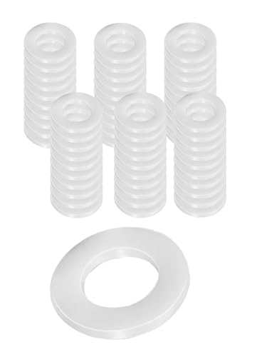 60 stücke Fitting Ringe Washer Weiß Kunststoff for Tür Scharnier 0,5-1,2 Passt Die Tür Höhe Verhindert Boden(0.5mm 30pc 1.2mm) von Generisch