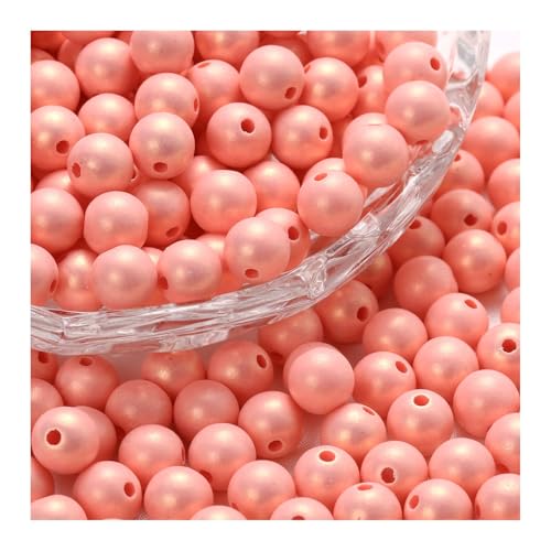 600 Stück reflektierende Perlen, 3D-Illusion, Wunderperlen, 6–12 mm, Stickerei, Acrylperlen für die Schmuckherstellung, hübsch unter Licht (8mm*600Stück,Rosenrot) von Generisch