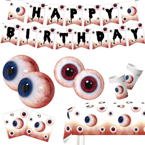 66-teiliges Halloween-Augäpfel-Pappteller-Set für Halloween-Partys, realistische Augäpfel, Einweg-Partygeschirr für Erwachsene, Halloween-Partys 66-teiliges Halloween-Augäpfel-Pappteller-Set für Halloween-Partys, realistische Augäpfel, Einweg-Partygeschirr für Erwachsene, Halloween-Partys von Generisch