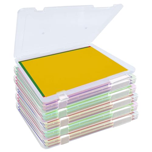 6er Pack Archivbox A4, Tragbare Aufbewahrungsbox für A4, Durchsichtige Organizer A4 Slim schlagfest Robuste Kunststoff Aufbewahrung Datei Boxen für Dokumente Briefe Sammelalben Bürounterlagen von Generisch