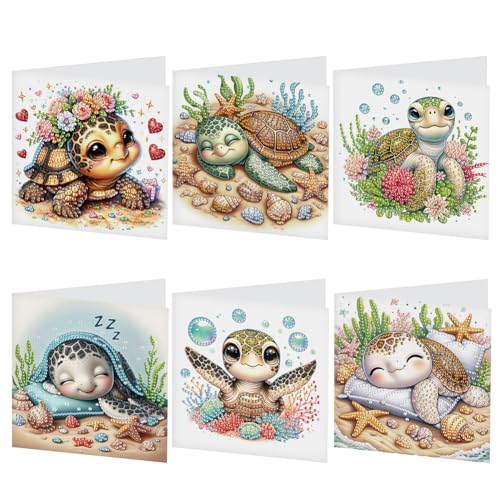 6er Set Diamond Painting Geburtstagskarten- Glückwunschkarte, Valentinstagskarte,Postkarte zum Geburtstag - Happy Birthday Karten als Postkarten Set -Meeresschildkröte 6er Set Diamond Painting Geburtstagskarten- Glückwunschkarte, Valentinstagskarte,Postkarte zum Geburtstag - Happy Birthday Karten als Postkarten Set -Meeresschildkröte von Generisch