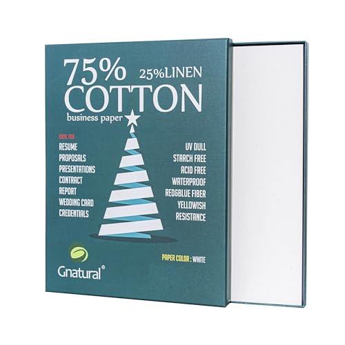 75% Baumwolle 25% Leinen Papier, Wasserfestes Säurefreies Baumwollpapier im A4-Format,75gsm Stärkefreies Baumwoll-Leinenpapier mit UV-sichtbaren Fasern 75% Baumwolle 25% Leinen Papier, Wasserfestes Säurefreies Baumwollpapier im A4-Format,75gsm Stärkefreies Baumwoll-Leinenpapier mit UV-sichtbaren Fasern von Generisch