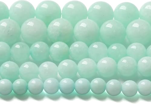 75 Stück 10 mm Naturstein Amazonit Chalcedon lose Perlen für Schmuckherstellung DIY Armband Halskette 2 Stränge von Generisch