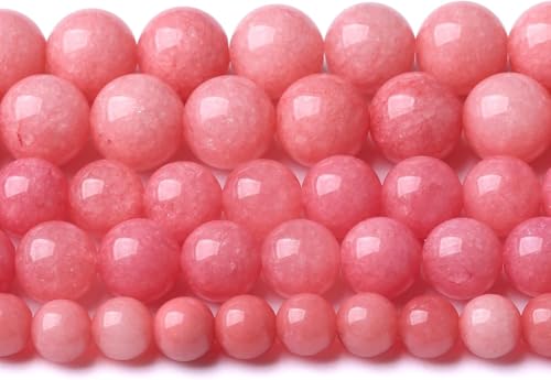 75 x 10 mm Naturstein-Perlen, rosa Jade, Rhodochrosit, Chalcedon, Perlen für Schmuckherstellung, DIY-Armband, 2 Stränge 75 x 10 mm Naturstein-Perlen, rosa Jade, Rhodochrosit, Chalcedon, Perlen für Schmuckherstellung, DIY-Armband, 2 Stränge von Generisch