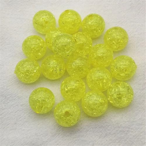 8/10/12/14/16 mm, klare rissige runde Perlen für handgefertigte Halsketten, Ohrringe, DIY-Teile, Schmuck, Gelb, 10 mm, 850 Stück von Generisch