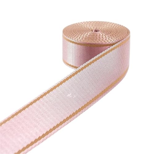 8 Meter 38 mm Nylon-Gurtband für Kleidungsstück, Gepäck, dekoratives Geflecht, Schultertasche, Gürtel, Trageband, Nähen, DIY-Bastelzubehör(Pink Khaki) von Generisch