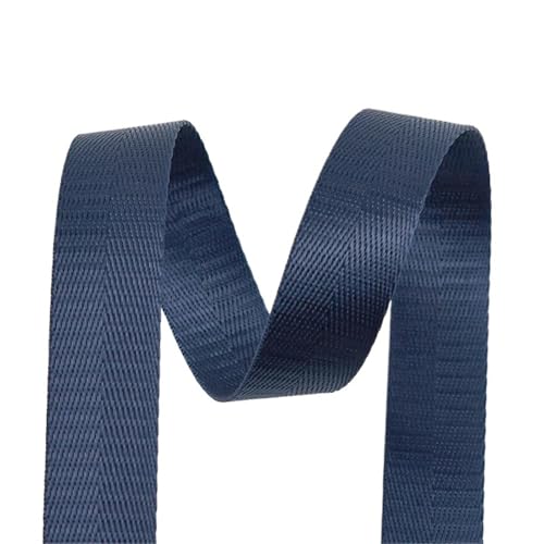 8 Meter Nylon Gurtband 20–38 mm Breite Fischgrätenmuster DIY Nähgurt Tasche Verstärkung Stoffbesatz(Navy Blue,50mm) von Generisch