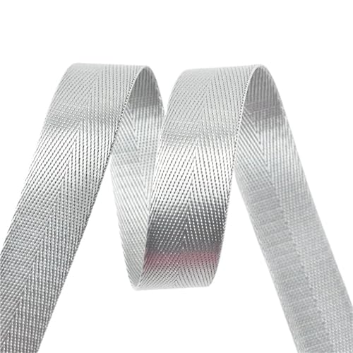 8 Meter Nylon Gurtband 20–38 mm Breite Fischgrätenmuster DIY Nähgurt Tasche Verstärkung Stoffbesatz(Silver Gray,50mm) von Generisch