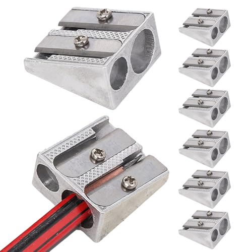 8 Stück Bleistiftspitzer-Set, Doppelloch-Bleistiftspitzer Aus Metall, Manueller Graphit-Bleistiftspitzer, Hand-Bleistiftspitzer Mit Buntstiften, Bleistiftspitzer Für Make-up, Lippen Und Eyeliner von Generisch