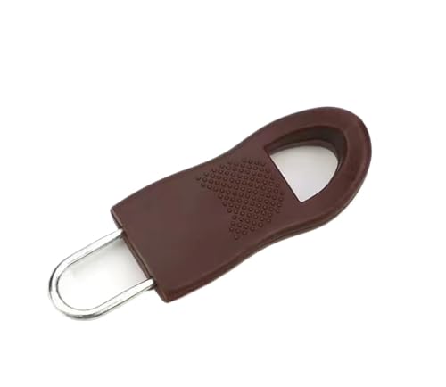 8 Stück Ersatz Reißverschluss Zugband Ende geeignet für Seilanhänger für Kleidung, Tasche, Koffer, Rucksack, Zelt, Reparatur (8PCS-Brown-L) von Generisch