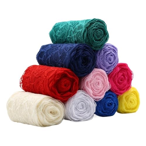 8 cm Spandex-Spitze, elastisches Bastel-Nähband, weiß/schwarz, Stretch-Spitzenbesatz, Stoff, Strickmaterial, DIY-Bekleidungszubehör(Purple (Dou Sha)) von Generisch