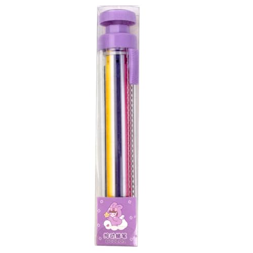 8-in-1 Drehbarer Buntstift – Push-Up-Multicolor-Balstift für Kinder, ungiftig und sicher, schmutzfreies Zeichnen, perfekt für Vorschule, Kindergarten, künstlerisches kreatives Kritzeln (violetter 8-in-1 Drehbarer Buntstift – Push-Up-Multicolor-Balstift für Kinder, ungiftig und sicher, schmutzfreies Zeichnen, perfekt für Vorschule, Kindergarten, künstlerisches kreatives Kritzeln (violetter von Generisch