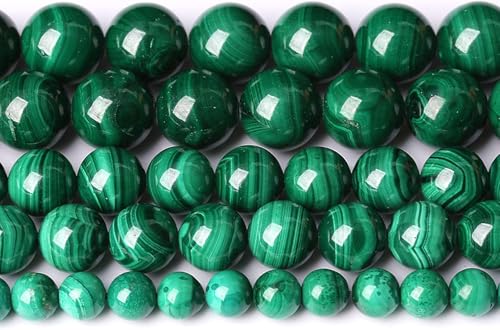 8 mm, 23 Stück, Naturstein, grüner Malachit, Güteklasse 3A, lose Perlen für Schmuckherstellung, DIY-Armbänder 8 mm, 23 Stück, Naturstein, grüner Malachit, Güteklasse 3A, lose Perlen für Schmuckherstellung, DIY-Armbänder von Generisch