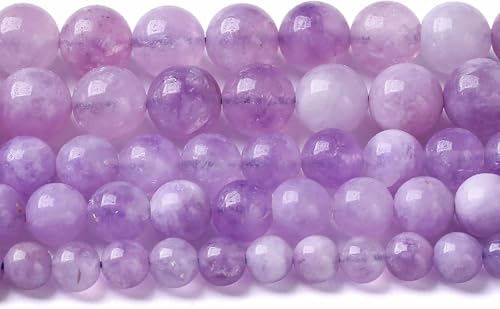 8 mm, 45 Stück Natursteine, Lavendel, Amethyst-Kristallperlen für Schmuckherstellung, DIY-Armbänder von Generisch