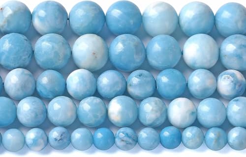 8 mm, 45 Stück natürliche blaue Larimar-Edelstein-Kristallperlen für Schmuckherstellung, DIY-Armbänder 8 mm, 45 Stück natürliche blaue Larimar-Edelstein-Kristallperlen für Schmuckherstellung, DIY-Armbänder von Generisch