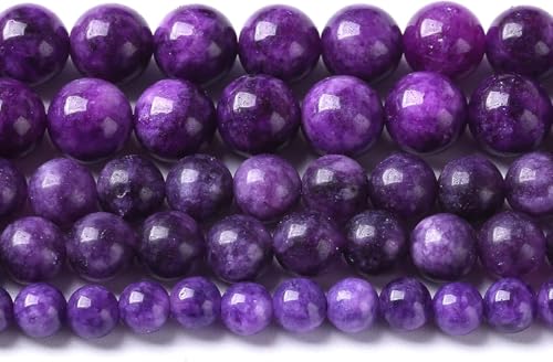 8 mm, 45 Stück natürliche violette Charoit-Jadequarz-Kristallperlen für Schmuckherstellung, DIY-Armband, 1 Strang 8 mm, 45 Stück natürliche violette Charoit-Jadequarz-Kristallperlen für Schmuckherstellung, DIY-Armband, 1 Strang von Generisch