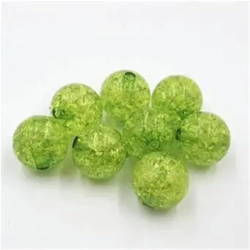 8 mm/10 mm/12 mm/14 mm/20 mm, klare Acrylperlen, rund, rissige Perlen für klobige Halsketten, EN8, 10 mm, 850 Stück pro Beutel von Generisch