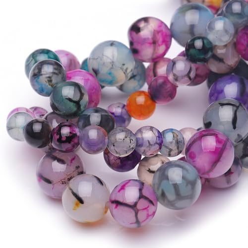 8 mm Natursteinperlen zur Schmuckherstellung, gemischter Drachenvener-Achat, poliert, glatt, rund, Edelsteinperlen für Armband, Halskette, 38,1 cm 8 mm Natursteinperlen zur Schmuckherstellung, gemischter Drachenvener-Achat, poliert, glatt, rund, Edelsteinperlen für Armband, Halskette, 38,1 cm von Generisch