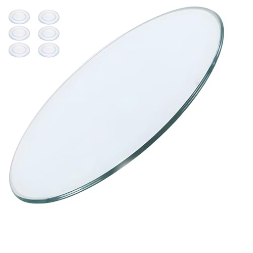 8 mm dicker, runder Glas-Tischplattenschutz, gehärtetes Klarglas mit rutschfesten Pads, 50 cm Durchmesser, ideal für Ess- und Couchtische, langlebige Oberflächenabdeckung 8 mm dicker, runder Glas-Tischplattenschutz, gehärtetes Klarglas mit rutschfesten Pads, 50 cm Durchmesser, ideal für Ess- und Couchtische, langlebige Oberflächenabdeckung von Generisch