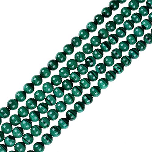 8 mm große, 100 % natürliche grüne Malachit-Perlen, Güteklasse 3A, grüne Edelsteinperlen für Schmuckherstellung, DIY-Geschenke für Frauen und Mädchen (8 mm, natürlicher grüner Malachit) von Generisch