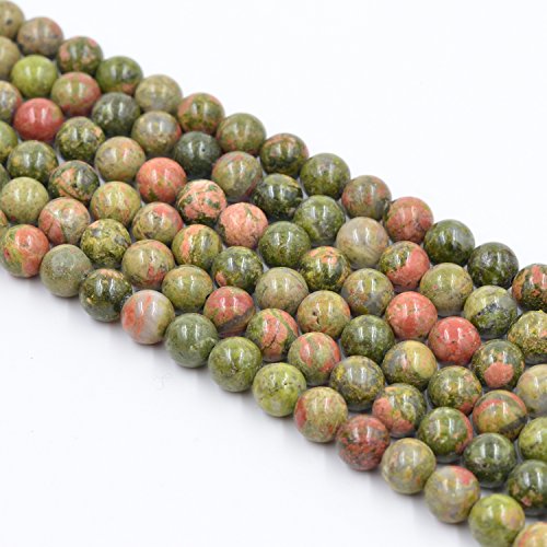 8 mm natürliche Unakit-Japser-Perlen, runde Edelstein-Heilkraft für Schmuckherstellung, lose Stränge für Halsketten, Armbänder, Ohrringe 8 mm natürliche Unakit-Japser-Perlen, runde Edelstein-Heilkraft für Schmuckherstellung, lose Stränge für Halsketten, Armbänder, Ohrringe von Generisch