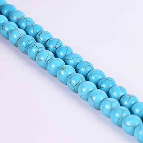 8 mm runde türkisfarbene Perlen, glatt poliert, Edelsteinperlen für DIY-Schmuckherstellung, 38 cm, 48 Stück 8 mm runde türkisfarbene Perlen, glatt poliert, Edelsteinperlen für DIY-Schmuckherstellung, 38 cm, 48 Stück von Generisch