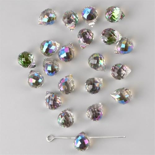 8 x 10 mm Wassertropfen-Kristall-AB-Glasperlen, facettiert, lose Abstandshalter für Schmuckherstellung, handgefertigtes Zubehör, DIY-Armbänder, Halsketten von Generisch