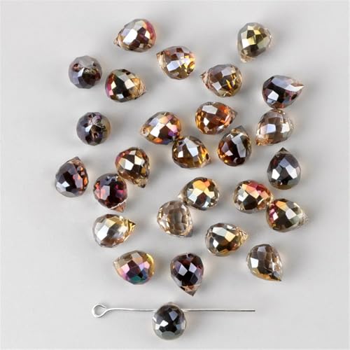 8 x 10 mm Wassertropfen-Kristall-AB-Glasperlen, facettiert, lose Abstandshalter für Schmuckherstellung, handgefertigtes Zubehör, DIY-Armbänder, Halsketten 8 x 10 mm Wassertropfen-Kristall-AB-Glasperlen, facettiert, lose Abstandshalter für Schmuckherstellung, handgefertigtes Zubehör, DIY-Armbänder, Halsketten von Generisch