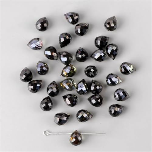 8 x 10 mm Wassertropfen-Kristall-AB-Glasperlen, facettiert, lose Abstandshalter für Schmuckherstellung, handgefertigtes Zubehör, DIY-Armbänder, Halsketten von Generisch