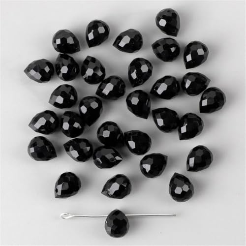 8 x 10 mm Wassertropfen-Kristall-AB-Glasperlen, facettiert, lose Abstandshalter für Schmuckherstellung, handgefertigtes Zubehör, DIY-Armbänder, Halsketten von Generisch
