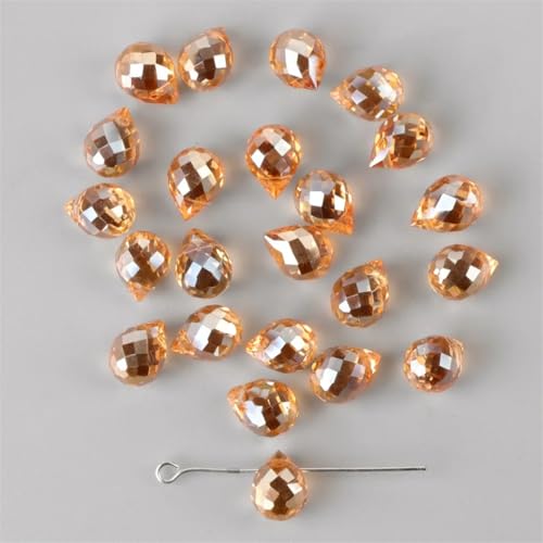 8 x 10 mm Wassertropfen-Kristall-AB-Glasperlen, facettiert, lose Abstandshalter für Schmuckherstellung, handgefertigtes Zubehör, DIY-Armbänder, Halsketten von Generisch