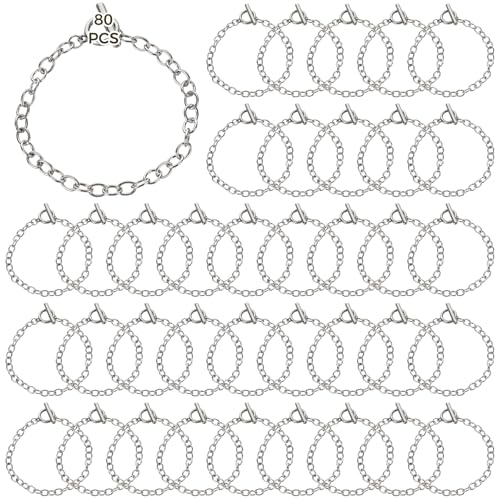 80 Stück Zinklegierung Kettenglieder Armbänder für Frauen mit T-Verschluss, perfekt für DIY, Anhänger & Mode tragen 80 Stück Zinklegierung Kettenglieder Armbänder für Frauen mit T-Verschluss, perfekt für DIY, Anhänger & Mode tragen von Generisch