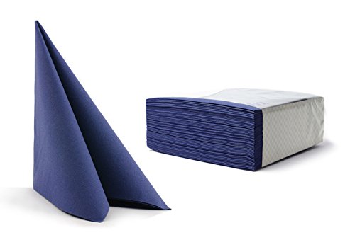 800 Airlaid Servietten (40x40 cm) 800 Stück Stoffähnlich hochwertige Tischdekoration Gastronomie Hotellerie Weihnachten (Blau) von Generisch