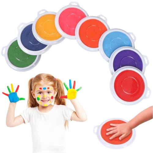 8er-Pack runde Stempelkissen, 7 waschbare Stempelkissen, Fingerabdruck-Stempelkissen in 8 Farben, ideal für Kartenherstellung und Scrapbooking 8er-Pack runde Stempelkissen, 7 waschbare Stempelkissen, Fingerabdruck-Stempelkissen in 8 Farben, ideal für Kartenherstellung und Scrapbooking von Generisch