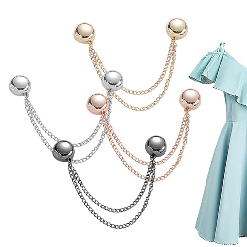 8pcs Multifunktionale Magnetische Kleiderklammern, Multifunktion Magnet Sicherheitsnadeln Für Kleidung, Leistungsstarke Hijab-Magnete Mit Kette, Clips Kleidung Accessoires Kleidung Röcke Hemden Pins von Generisch
