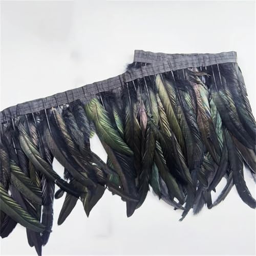 9,1 m/Lot 25–30 cm Hühnerfedern, Besatz, Stoff, Seitenband, Hahnschwanz, Federbesatz, Kleidung, Hochzeitsdekoration, schwarz, 9,1 m 9,1 m/Lot 25–30 cm Hühnerfedern, Besatz, Stoff, Seitenband, Hahnschwanz, Federbesatz, Kleidung, Hochzeitsdekoration, schwarz, 9,1 m von Generisch