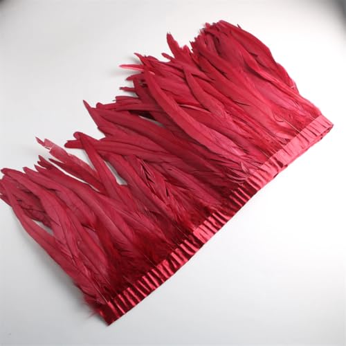 9,1 m/Lot 30–35 cm Federborte zum Basteln, Federbesatz, Band, Kleid, Kostüme, Rotwein, 4,5 m 9,1 m/Lot 30–35 cm Federborte zum Basteln, Federbesatz, Band, Kleid, Kostüme, Rotwein, 4,5 m von Generisch