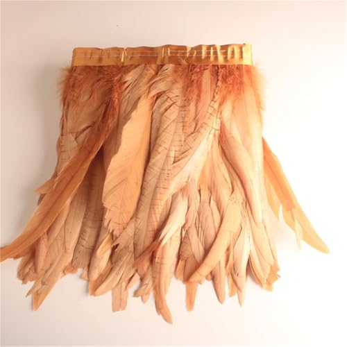 9,1 m/Lot Hahnschwanz-Federborte für Handarbeit, DIY, Handwerk, 25–30 cm, Fransen für Kleidung, Accessoires, Khaki, 9,1 m 9,1 m/Lot Hahnschwanz-Federborte für Handarbeit, DIY, Handwerk, 25–30 cm, Fransen für Kleidung, Accessoires, Khaki, 9,1 m von Generisch