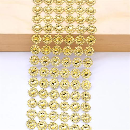 9,1 m 6 Reihen Sonnenblume Strass Besatz Diamant Mesh Blume Bling Kristall Applikation Band Wrap für Hochzeitstorte Dekoration und DIY Handwerk 9,1 m 6 Reihen Sonnenblume Strass Besatz Diamant Mesh Blume Bling Kristall Applikation Band Wrap für Hochzeitstorte Dekoration und DIY Handwerk von Generisch