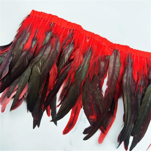 9,1 m Federborte, 25–30 cm, Coque-Feder, Huhnbesatz, Kleid, Rock, Kostüm, Dekoration, Rot, 6 Meter 9,1 m Federborte, 25–30 cm, Coque-Feder, Huhnbesatz, Kleid, Rock, Kostüm, Dekoration, Rot, 6 Meter von Generisch
