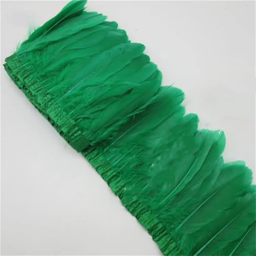 9,1 m Gänsefeder-Bordüre, 15–20 cm, weiß, natürliche Gänsefedern, Fransenband, Stoff, Basteln, DIY, dekorativ, 98 - 9,1 m von Generisch
