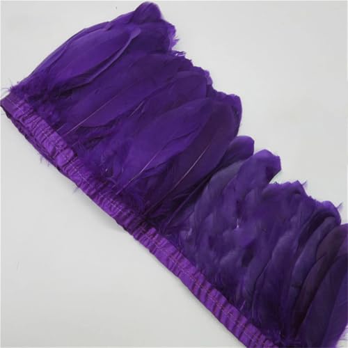 9,1 m Gänsefeder-Bordüre, 15–20 cm, weiß, natürliche Gänsefedern, Fransenband, Stoff, Basteln, DIY, dekorativ, Lila, 9,1 m 9,1 m Gänsefeder-Bordüre, 15–20 cm, weiß, natürliche Gänsefedern, Fransenband, Stoff, Basteln, DIY, dekorativ, Lila, 9,1 m von Generisch